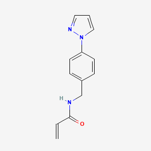 N-[(4-pyrazol-1-ylphenyl)methyl]prop-2-enamide