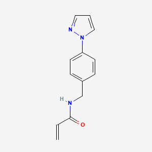 molecular formula C13H13N3O B2699348 N-[(4-pyrazol-1-ylphenyl)methyl]prop-2-enamide CAS No. 2188359-99-9