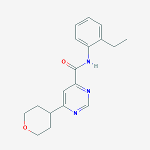 molecular formula C18H21N3O2 B2699349 N-(2-Ethylphenyl)-6-(oxan-4-yl)pyrimidine-4-carboxamide CAS No. 2415601-88-4