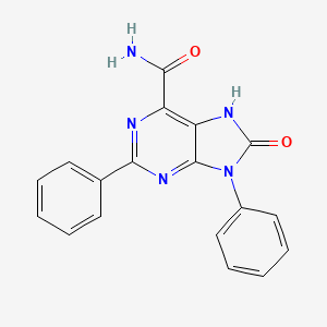 molecular formula C18H13N5O2 B2699353 8-oxo-2,9-diphenyl-8,9-dihydro-7H-purine-6-carboxamide CAS No. 389090-50-0