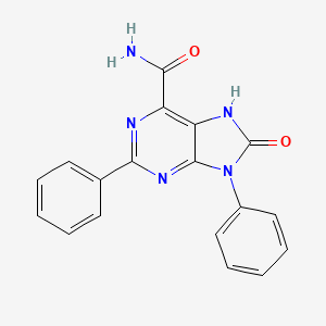 molecular formula C18H13N5O2 B2699353 8-氧代-2,9-二苯基-8,9-二氢-7H-嘌呤-6-甲酰胺 CAS No. 389090-50-0