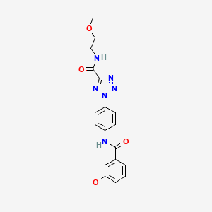 molecular formula C19H20N6O4 B2699365 2-(4-(3-甲氧基苯甲酰胺)苯基)-N-(2-甲氧基乙基)-2H-噻唑-5-甲酰胺 CAS No. 1396675-85-6