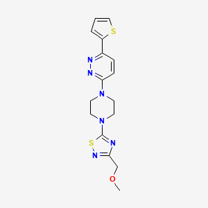 molecular formula C16H18N6OS2 B2699366 3-(Methoxymethyl)-5-[4-(6-thiophen-2-ylpyridazin-3-yl)piperazin-1-yl]-1,2,4-thiadiazole CAS No. 2380194-15-8