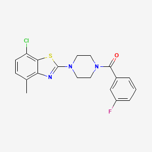 molecular formula C19H17ClFN3OS B2699371 (4-(7-Chloro-4-methylbenzo[d]thiazol-2-yl)piperazin-1-yl)(3-fluorophenyl)methanone CAS No. 897487-95-5