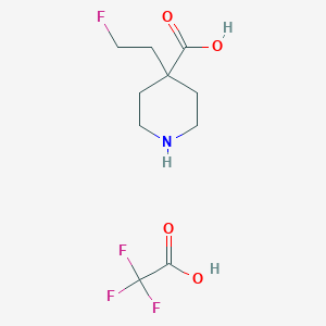 molecular formula C10H15F4NO4 B2699388 4-(2-Fluoroethyl)piperidine-4-carboxylic acid;2,2,2-trifluoroacetic acid CAS No. 2418662-63-0