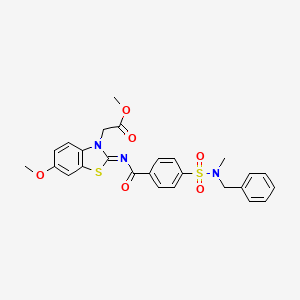 molecular formula C26H25N3O6S2 B2699390 (Z)-methyl 2-(2-((4-(N-benzyl-N-methylsulfamoyl)benzoyl)imino)-6-methoxybenzo[d]thiazol-3(2H)-yl)acetate CAS No. 865200-15-3