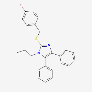 molecular formula C25H23FN2S B2699400 4,5-diphenyl-1-propyl-1H-imidazol-2-yl 4-fluorobenzyl sulfide CAS No. 866017-36-9