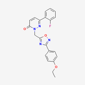 molecular formula C21H17FN4O3 B2699417 2-((3-(4-ethoxyphenyl)-1,2,4-oxadiazol-5-yl)methyl)-6-(2-fluorophenyl)pyridazin-3(2H)-one CAS No. 1105224-12-1