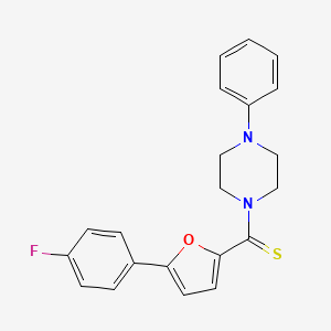 molecular formula C21H19FN2OS B2699428 (5-(4-Fluorophenyl)furan-2-yl)(4-phenylpiperazin-1-yl)methanethione CAS No. 315240-97-2