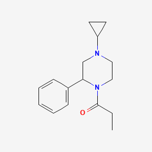 molecular formula C16H22N2O B2699432 1-(4-环丙基-2-苯基哌嗪-1-基)丙酮 CAS No. 1705135-96-1