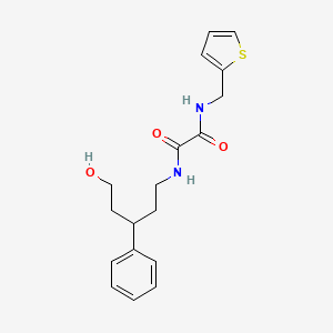 molecular formula C18H22N2O3S B2699434 N1-(5-hydroxy-3-phenylpentyl)-N2-(thiophen-2-ylmethyl)oxalamide CAS No. 1798540-60-9