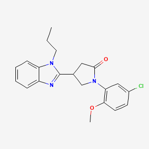 molecular formula C21H22ClN3O2 B2699445 1-(5-chloro-2-methoxyphenyl)-4-(1-propyl-1H-benzo[d]imidazol-2-yl)pyrrolidin-2-one CAS No. 847397-46-0