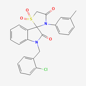 molecular formula C24H19ClN2O4S B2699455 1-(2-Chlorobenzyl)-3'-(m-tolyl)spiro[indoline-3,2'-thiazolidine]-2,4'-dione 1',1'-dioxide CAS No. 941929-25-5