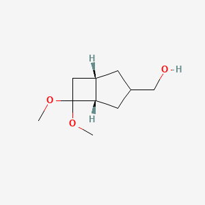 molecular formula C10H18O3 B2699469 [(1S,5S)-6,6-Dimethoxy-3-bicyclo[3.2.0]heptanyl]methanol CAS No. 2209096-66-0
