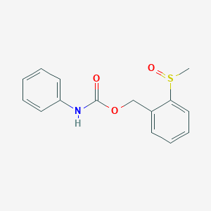 molecular formula C15H15NO3S B2699475 2-(methylsulfinyl)benzyl N-phenylcarbamate CAS No. 338968-05-1