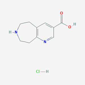 molecular formula C10H13ClN2O2 B2699486 6,7,8,9-Tetrahydro-5H-pyrido[2,3-d]azepine-3-carboxylic acid hydrochloride CAS No. 1445951-25-6