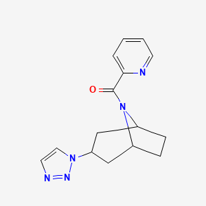 molecular formula C15H17N5O B2699489 8-(吡啶-2-甲酰)-3-(1H-1,2,3-三唑-1-基)-8-氮杂双环[3.2.1]辛烷 CAS No. 2189434-60-2