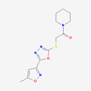 molecular formula C13H16N4O3S B269949 5-(5-Methyl-3-isoxazolyl)-1,3,4-oxadiazol-2-yl 2-oxo-2-(1-piperidinyl)ethyl sulfide 