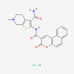 6-methyl-2-(3-oxo-3H-benzo[f]chromene-2-carboxamido)-4,5,6,7-tetrahydrothieno[2,3-c]pyridine-3-carboxamide hydrochloride
