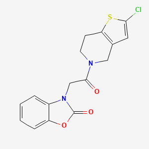 3-(2-(2-chloro-6,7-dihydrothieno[3,2-c]pyridin-5(4H)-yl)-2-oxoethyl)benzo[d]oxazol-2(3H)-one