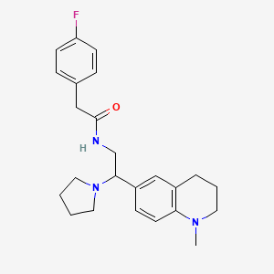 2-(4-fluorophenyl)-N-(2-(1-methyl-1,2,3,4-tetrahydroquinolin-6-yl)-2-(pyrrolidin-1-yl)ethyl)acetamide