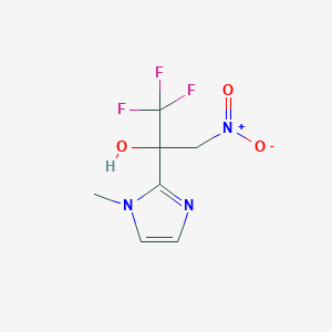 molecular formula C7H8F3N3O3 B2699521 1,1,1-trifluoro-2-(1-methyl-1H-imidazol-2-yl)-3-nitropropan-2-ol CAS No. 1197952-79-6