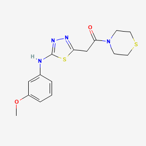 2-(5-((3-Methoxyphenyl)amino)-1,3,4-thiadiazol-2-yl)-1-thiomorpholinoethanone