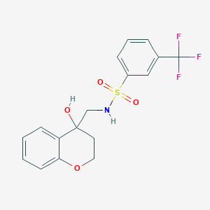 molecular formula C17H16F3NO4S B2699529 N-((4-hydroxychroman-4-yl)methyl)-3-(trifluoromethyl)benzenesulfonamide CAS No. 1396678-64-0