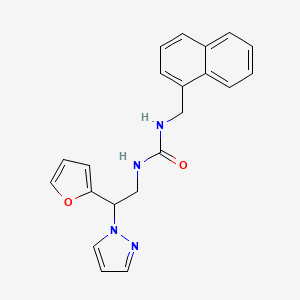 molecular formula C21H20N4O2 B2699531 1-(2-(furan-2-yl)-2-(1H-pyrazol-1-yl)ethyl)-3-(naphthalen-1-ylmethyl)urea CAS No. 2034346-66-0