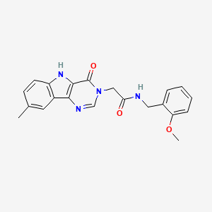 molecular formula C21H20N4O3 B2699535 N-(2-methoxybenzyl)-2-(8-methyl-4-oxo-4,5-dihydro-3H-pyrimido[5,4-b]indol-3-yl)acetamide CAS No. 1105236-50-7