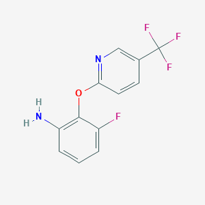 molecular formula C12H8F4N2O B2699538 3-氟-2-[5-(三氟甲基)吡啶-2-基]氧基苯胺 CAS No. 1920808-06-5