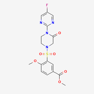 molecular formula C17H17FN4O6S B2699549 Methyl 3-{[4-(5-fluoropyrimidin-2-yl)-3-oxopiperazin-1-yl]sulfonyl}-4-methoxybenzoate CAS No. 2309222-48-6