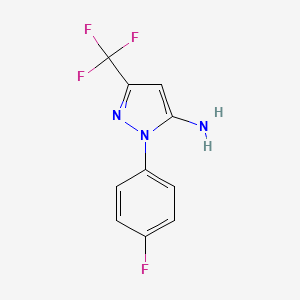 molecular formula C10H7F4N3 B2699550 1-(4-氟苯基)-3-(三氟甲基)-1H-吡唑-5-胺 CAS No. 1188909-71-8