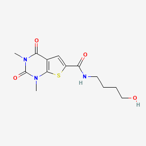 molecular formula C13H17N3O4S B2699556 N-(4-hydroxybutyl)-1,3-dimethyl-2,4-dioxo-1,2,3,4-tetrahydrothieno[2,3-d]pyrimidine-6-carboxamide CAS No. 946207-13-2