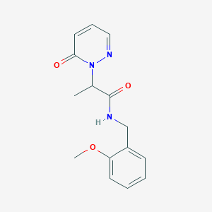 molecular formula C15H17N3O3 B2699577 N-(2-methoxybenzyl)-2-(6-oxopyridazin-1(6H)-yl)propanamide CAS No. 1206999-93-0