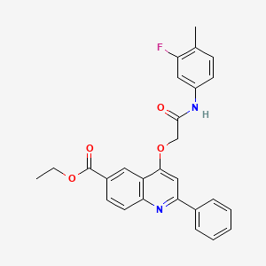 Ethyl 4-{2-[(3-fluoro-4-methylphenyl)amino]-2-oxoethoxy}-2-phenylquinoline-6-carboxylate