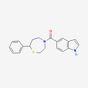 molecular formula C20H20N2OS B2699583 (1H-indol-5-yl)(7-phenyl-1,4-thiazepan-4-yl)methanone CAS No. 1797906-86-5