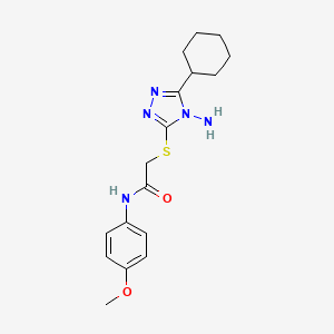 molecular formula C17H23N5O2S B2699588 2-[(4-amino-5-cyclohexyl-1,2,4-triazol-3-yl)sulfanyl]-N-(4-methoxyphenyl)acetamide CAS No. 578733-56-9