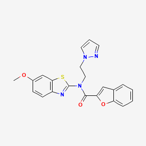 N-(2-(1H-pyrazol-1-yl)ethyl)-N-(6-methoxybenzo[d]thiazol-2-yl)benzofuran-2-carboxamide