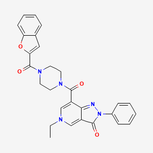 7-(4-(benzofuran-2-carbonyl)piperazine-1-carbonyl)-5-ethyl-2-phenyl-2H-pyrazolo[4,3-c]pyridin-3(5H)-one