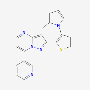 molecular formula C21H17N5S B2699601 2-[3-(2,5-二甲基-1H-吡咯-1-基)-2-噻吩基]-7-(3-吡啶基)吡唑并[1,5-a]嘧啶 CAS No. 439111-90-7
