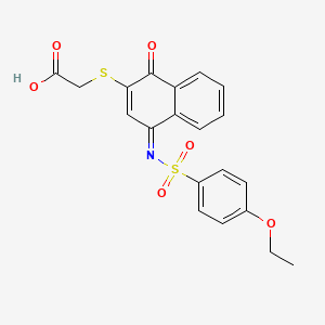 molecular formula C20H17NO6S2 B2699605 2-[(4Z)-4-(4-ethoxyphenyl)sulfonylimino-1-oxonaphthalen-2-yl]sulfanylacetic acid CAS No. 857494-31-6
