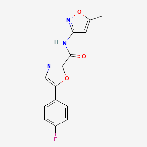 molecular formula C14H10FN3O3 B2699607 5-(4-fluorophenyl)-N-(5-methylisoxazol-3-yl)oxazole-2-carboxamide CAS No. 955730-67-3