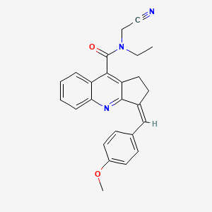 molecular formula C25H23N3O2 B2699613 (3Z)-N-(Cyanomethyl)-N-ethyl-3-[(4-methoxyphenyl)methylidene]-1,2-dihydrocyclopenta[b]quinoline-9-carboxamide CAS No. 1808542-09-7