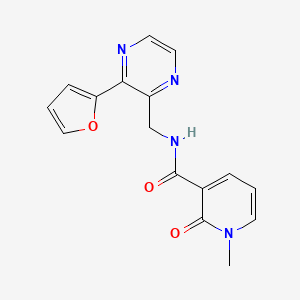 molecular formula C16H14N4O3 B2699614 N-((3-(furan-2-yl)pyrazin-2-yl)methyl)-1-methyl-2-oxo-1,2-dihydropyridine-3-carboxamide CAS No. 2034427-24-0