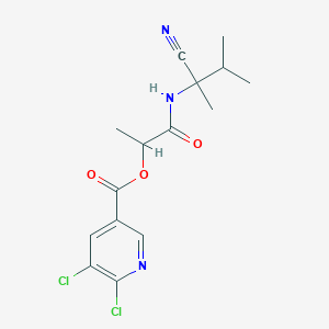 molecular formula C15H17Cl2N3O3 B2699615 1-[(1-Cyano-1,2-dimethylpropyl)carbamoyl]ethyl 5,6-dichloropyridine-3-carboxylate CAS No. 1209295-65-7