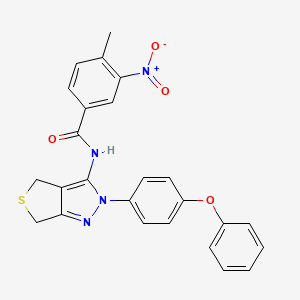 4-methyl-3-nitro-N-[2-(4-phenoxyphenyl)-4,6-dihydrothieno[3,4-c]pyrazol-3-yl]benzamide