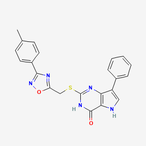 7-phenyl-2-(((3-(p-tolyl)-1,2,4-oxadiazol-5-yl)methyl)thio)-3H-pyrrolo[3,2-d]pyrimidin-4(5H)-one