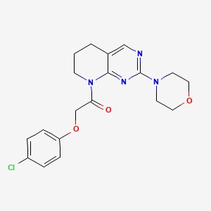 molecular formula C19H21ClN4O3 B2699625 2-(4-chlorophenoxy)-1-(2-morpholino-6,7-dihydropyrido[2,3-d]pyrimidin-8(5H)-yl)ethan-1-one CAS No. 2189498-89-1