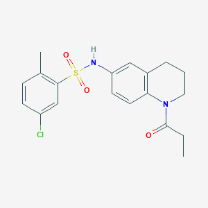 molecular formula C19H21ClN2O3S B2699626 5-chloro-2-methyl-N-(1-propionyl-1,2,3,4-tetrahydroquinolin-6-yl)benzenesulfonamide CAS No. 946259-41-2